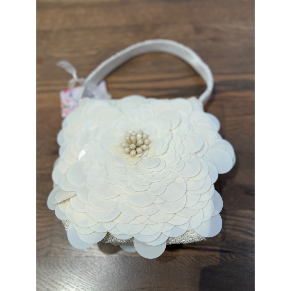 Sparkling Ivory‎ Flower Beaded Handbag Evening Bag Clutch